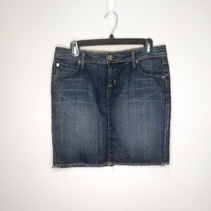 Hudson High-Rise BNZ Cut-Off Indigo Denim Mini Skirt Size 29